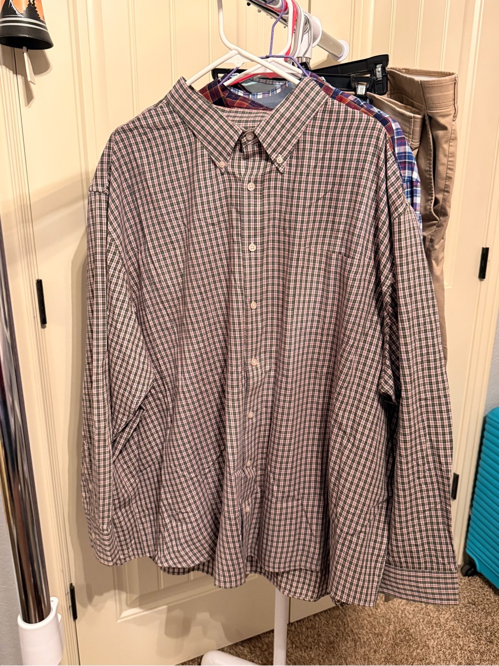 Saddlebred Pink and Green Plaid Button-Down Shirt